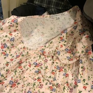 Pink foral shirt